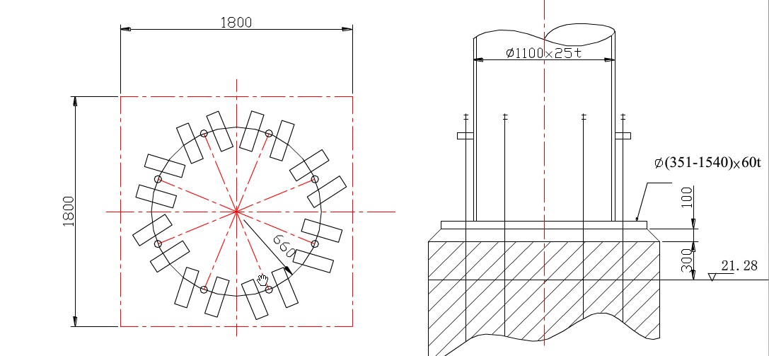 回轉窯砂漿墩及墊鐵制作